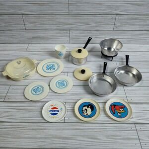 Vintage Chilton Toys Corning Ware Blue Cornflower Childrens Dishes Pots Pans Lot